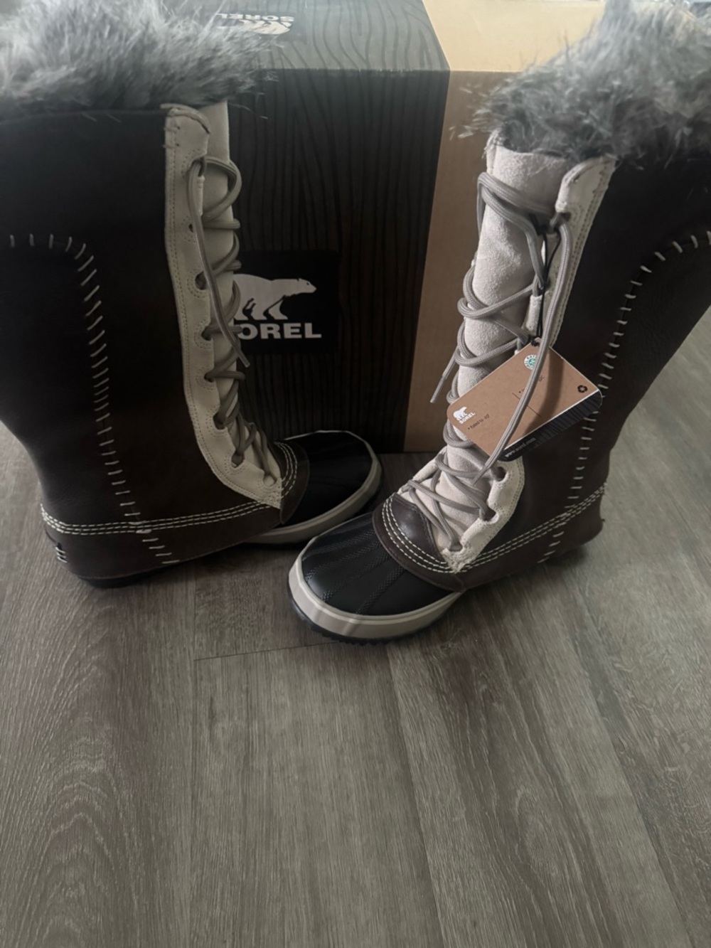 SOREL Cate the Great Waterproof Boot in Tusk / Stone - Picture 4 of 8